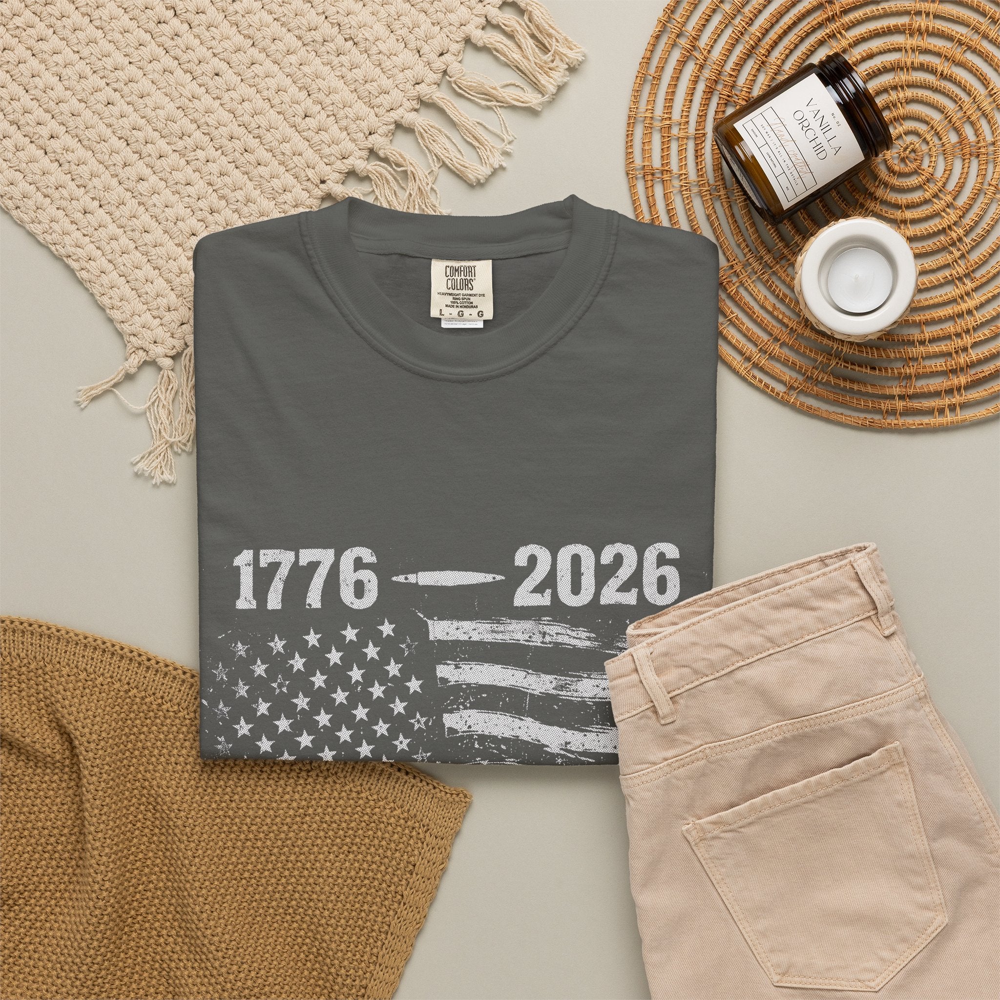 1776–2026 250 Years American Flag T-Shirt