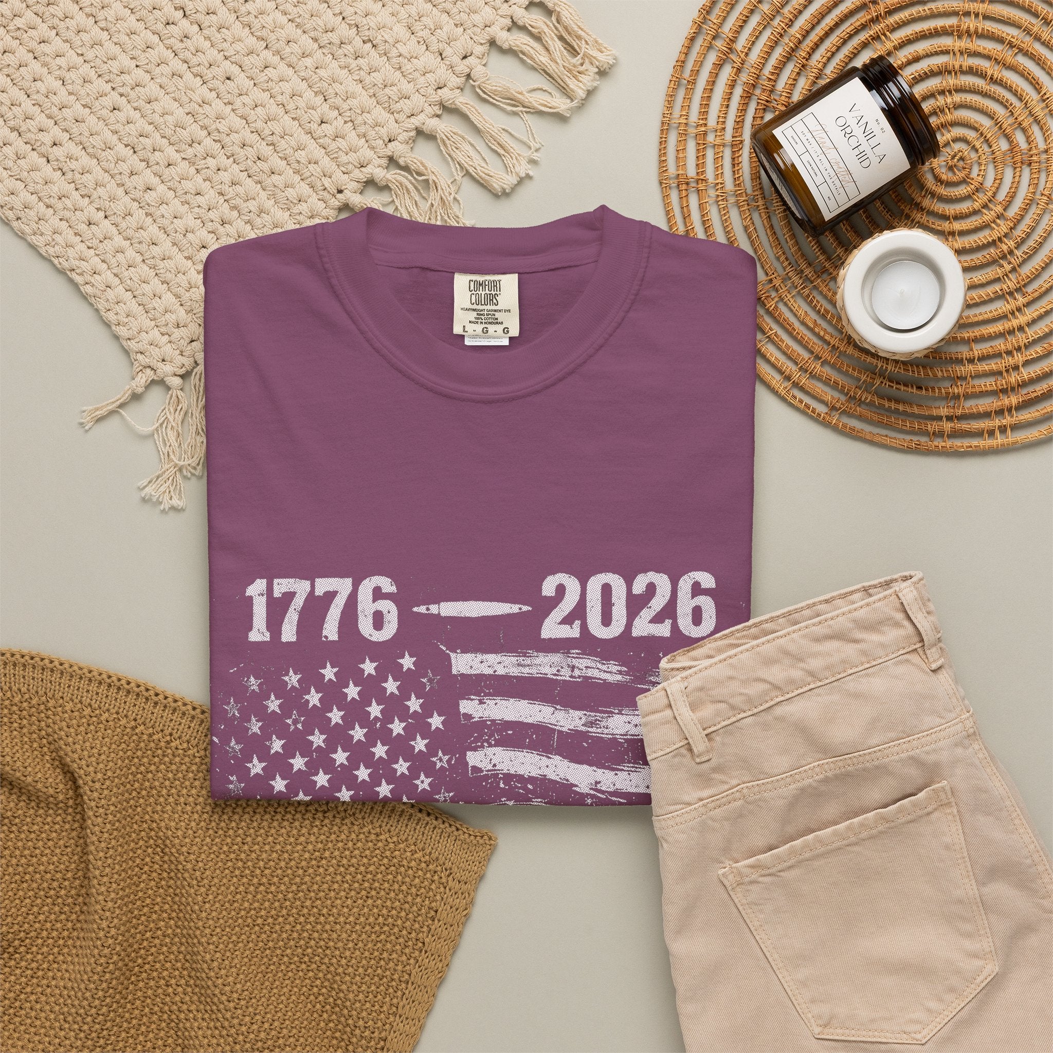 1776–2026 250 Years American Flag T-Shirt