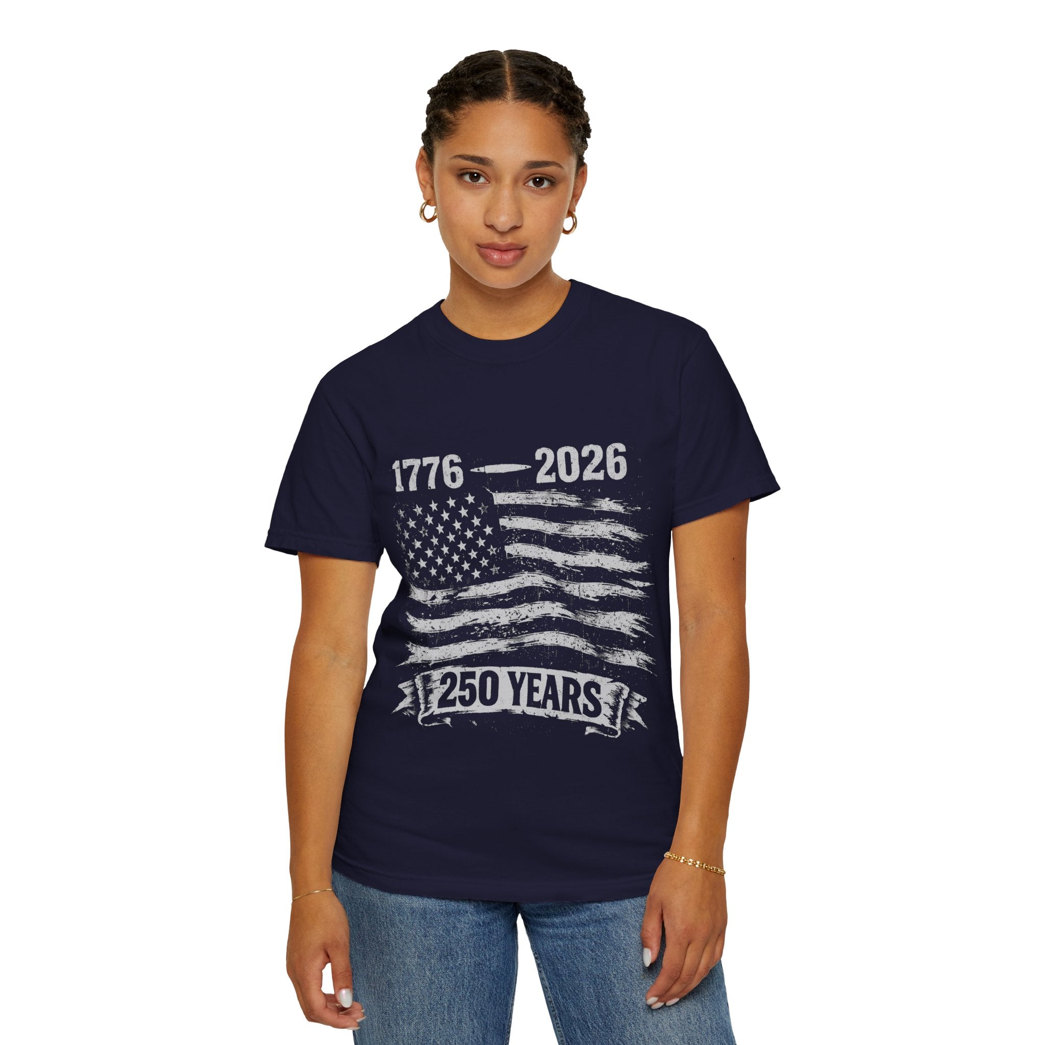 1776–2026 250 Years American Flag T-Shirt